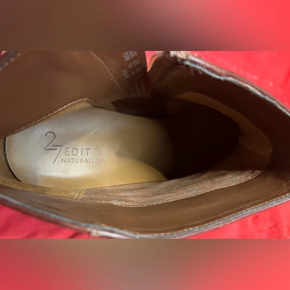 EUC Naturalizer Women's Capuccino 27 Edit Felix Ankle Bootie Pointed Toe SZ 12M
